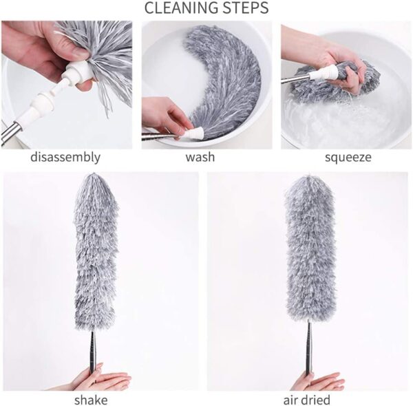 cleaning duster with 100 inches expandable pole handle