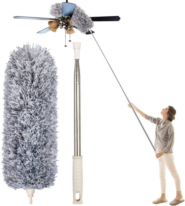 cleaning duster with 100 inches expandable pole handle